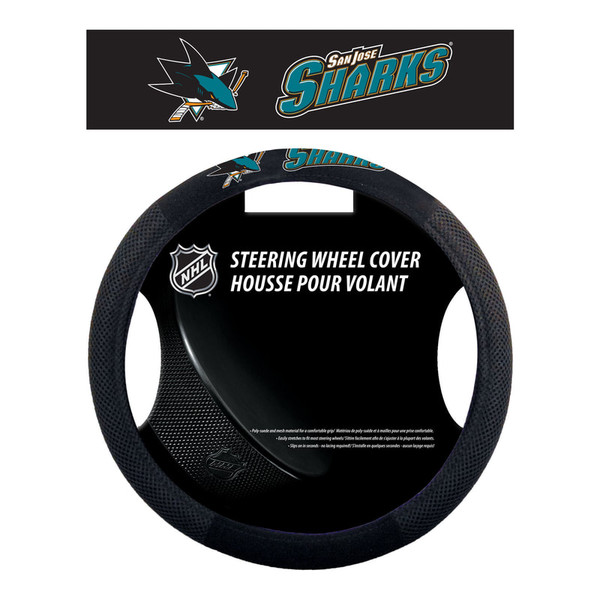 San Jose Sharks Steering Wheel Cover Mesh Style