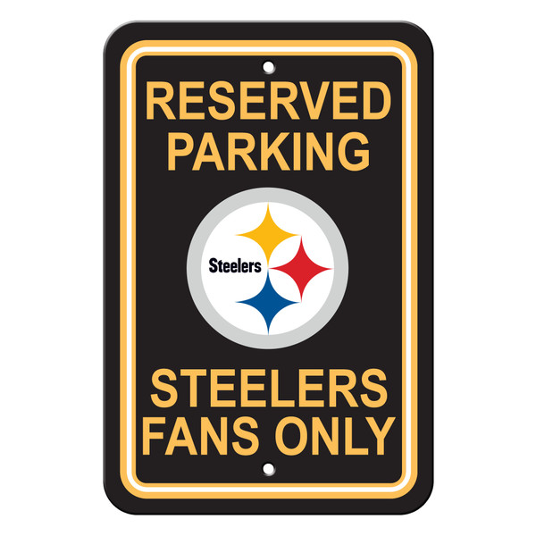 Pittsburgh Steelers 12 in. x 18 in. Plastic Reserved Parking Sign