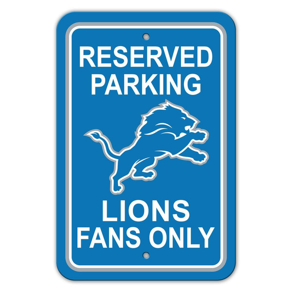 Detroit Lions Sign 12 in. x 18 in. Plastic Reserved Parking Sign