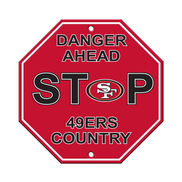 San Francisco 49ers Sign 12x12 Plastic Stop Sign