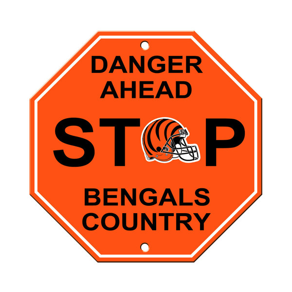 Cincinnati Bengals Sign 12x12 Plastic Stop Sign