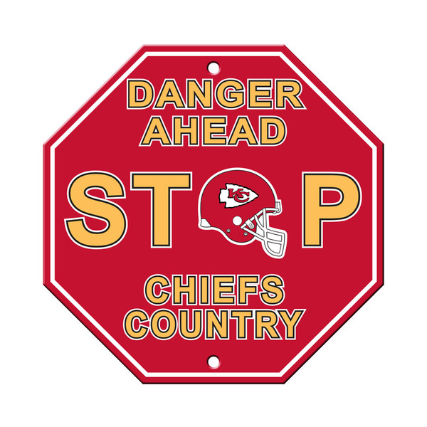 Kansas City Chiefs Sign 12x12 Plastic Stop Sign