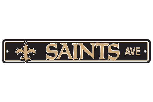 New Orleans Saints Sign 4x24 Plastic Street Sign