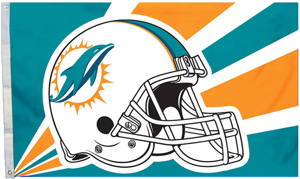 Miami Dolphins Flag 3x5 Helmet Design Throwback