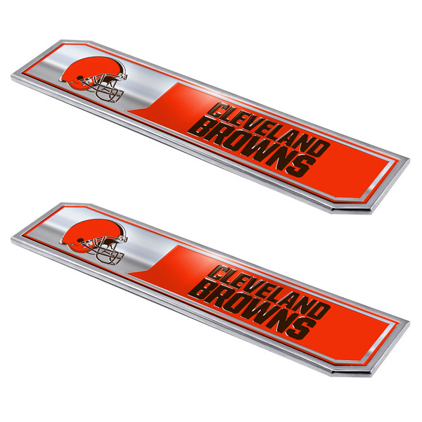 Cleveland Browns Embossed Truck Emblem 2-pk Primary Logo & Wordmark Orange
