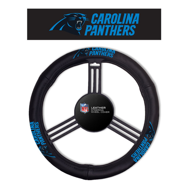Carolina Panthers Steering Wheel Cover Leather