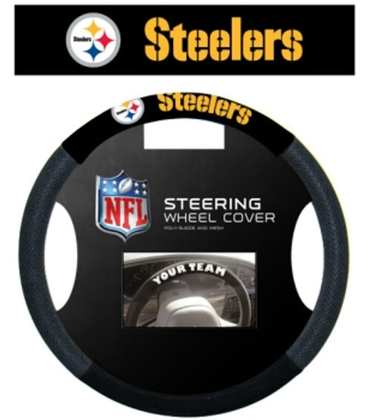 Pittsburgh Steelers Steering Wheel Cover Mesh Style
