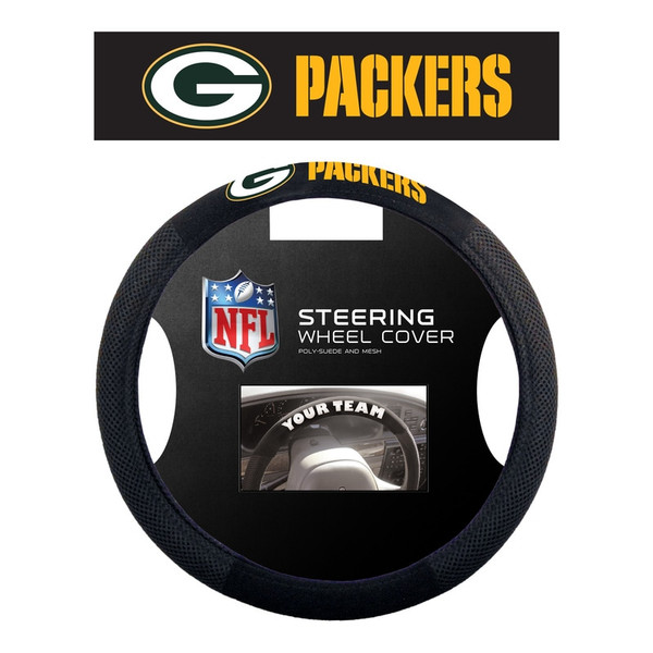 Green Bay Packers Steering Wheel Cover Mesh Style