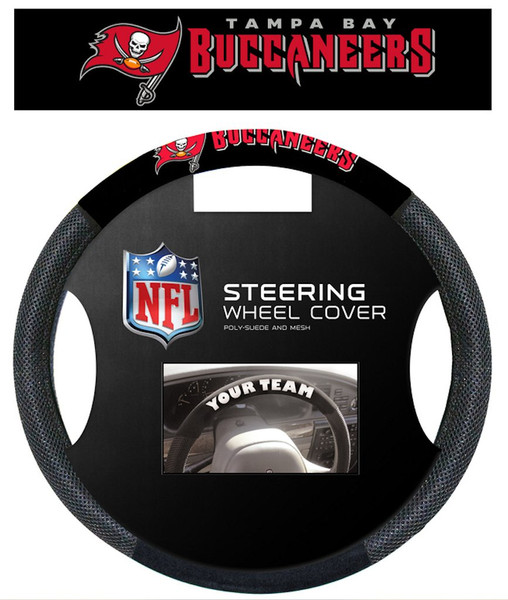 Tampa Bay Buccaneers Steering Wheel Cover Mesh Style