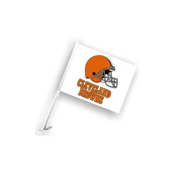 Cleveland Browns Flag Car Style White