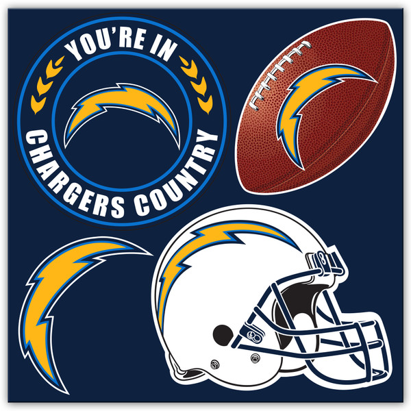 Los Angeles Chargers 4 Piece Magnet Set