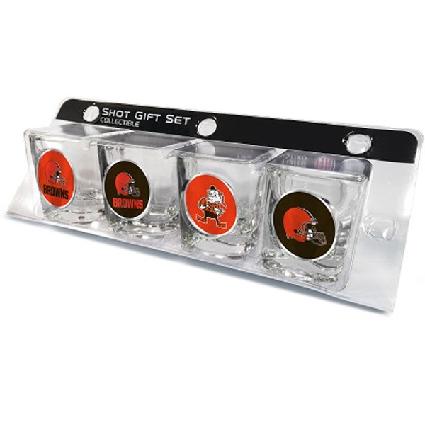 Cleveland Browns 4 Piece Shot Glass Set