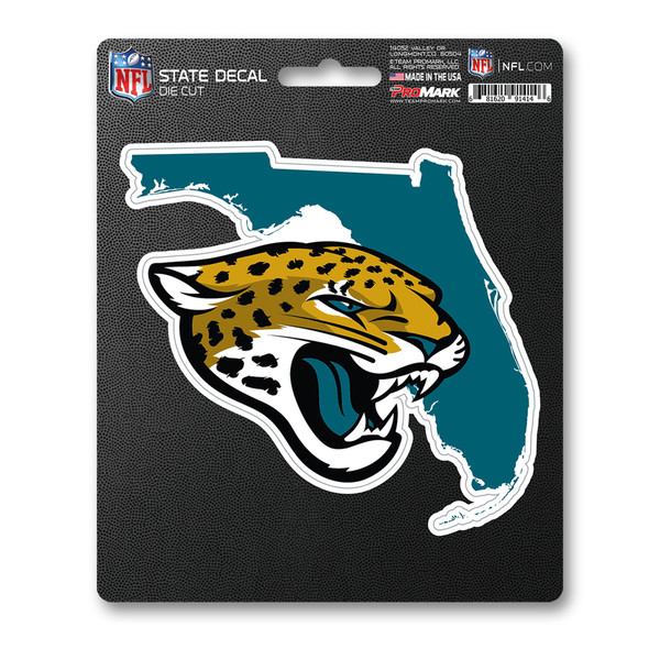Jacksonville Jaguars State Shape Decal "Jaguar Head" Logo / Shape of Florida Teal