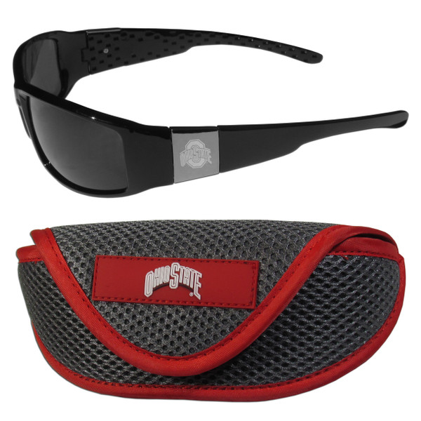 Ohio St. Buckeyes Chrome Wrap Sunglasses and Sport Carrying Case