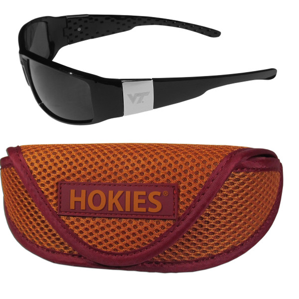 Virginia Tech Hokies Chrome Wrap Sunglasses and Sport Carrying Case
