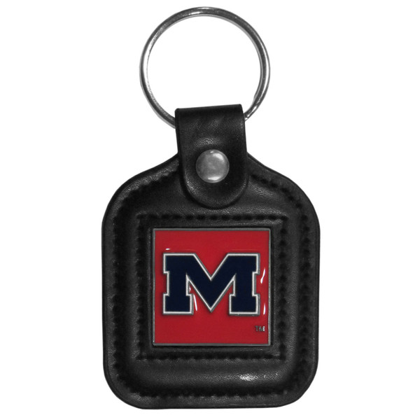 Mississippi Rebels Square Leatherette Key Chain