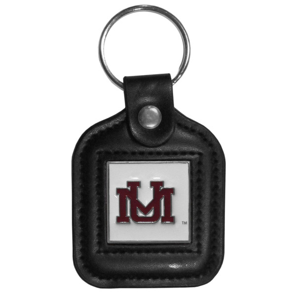 Montana Grizzlies Square Leatherette Key Chain