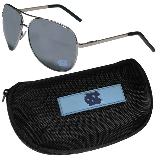 N. Carolina Tar Heels Aviator Sunglasses and Zippered Carrying Case