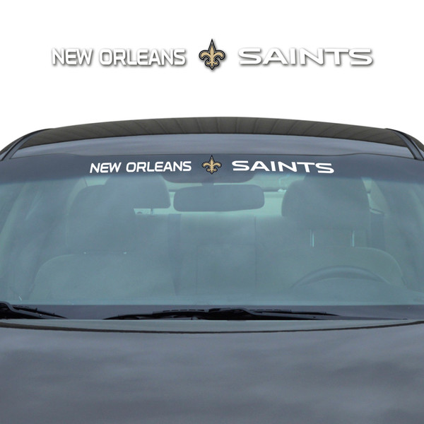 New Orleans Saints Windshield Decal Primary Logo and Team Wordmark White