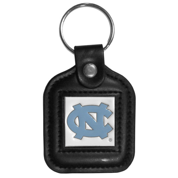 N. Carolina Tar Heels Square Leatherette Key Chain