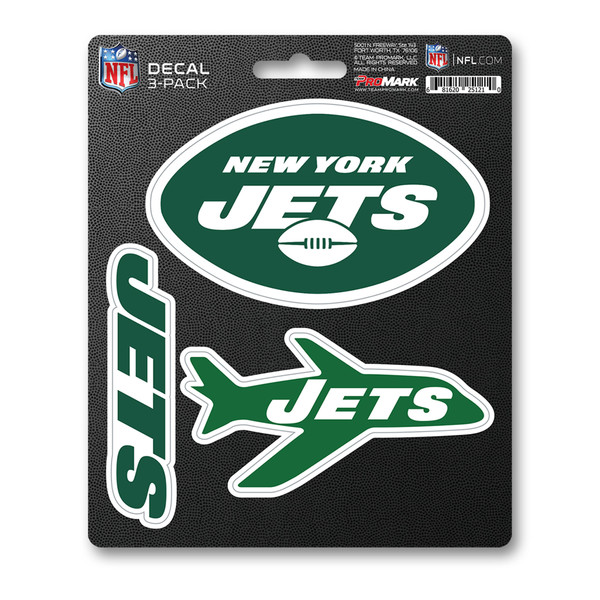 New York Jets Decal 3-pk 3 Various Logos / Wordmark Green