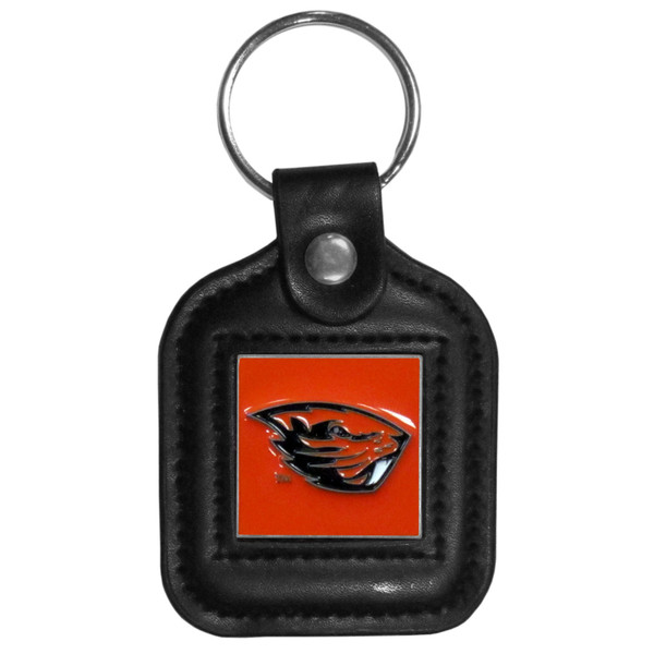 Oregon State Beavers Square Leatherette Key Chain