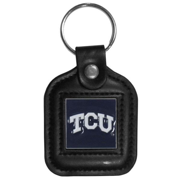 TCU Horned Frogs Square Leatherette Key Chain