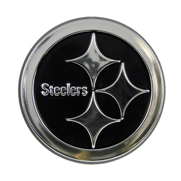 Pittsburgh Steelers Molded Chrome Emblem "Circular Steelers" Primary Logo Chrome