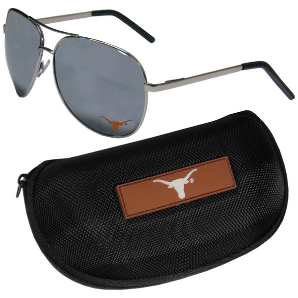 Texas Longhorns Aviator Sunglasses and Zippered Carrying Case