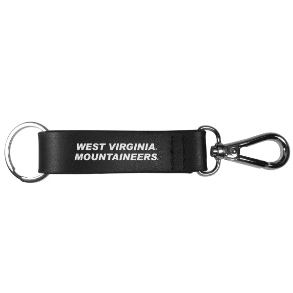 W. Virginia Mountaineers Black Strap Key Chain