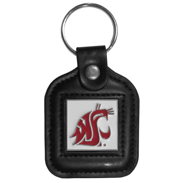 Washington State Cougars Square Leatherette Key Chain