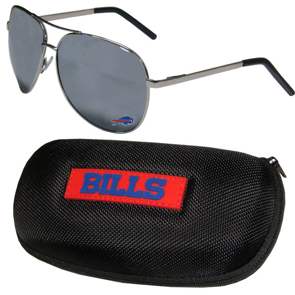 Buffalo Bills Aviator Sunglasses and Zippered Carrying Case