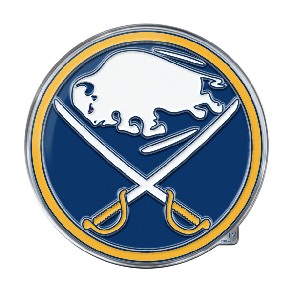 Buffalo Sabres Embossed Color Emblem "Circle Buffalo Crossed Sabres" Logo