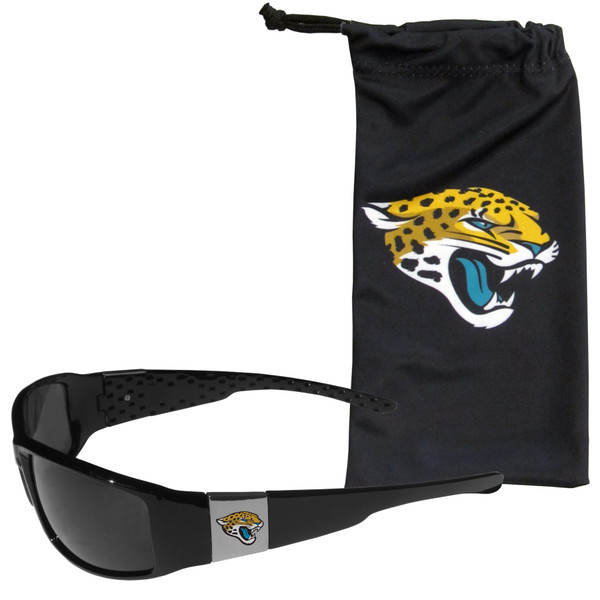 Jacksonville Jaguars Chrome Wrap Sunglasses and Bag