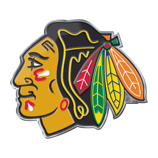 Chicago Blackhawks Embossed Color Emblem "Native American" Logo