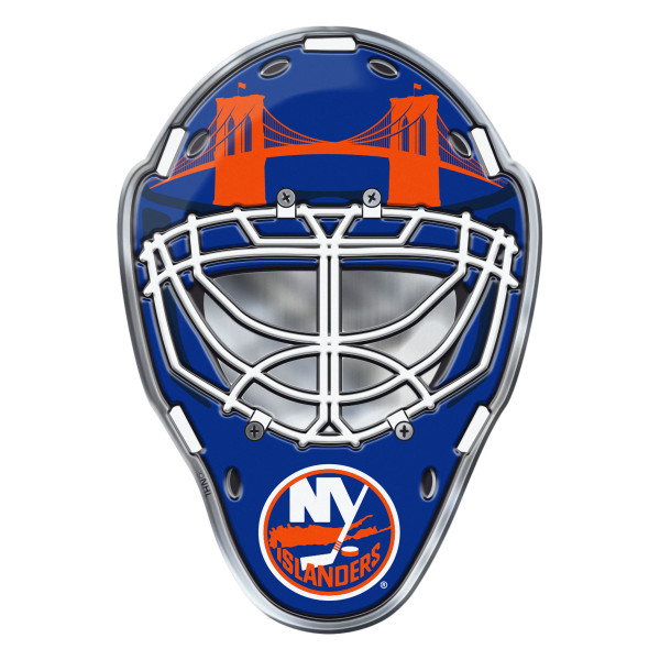 New York Islanders Embossed Helmet Emblem Hockey Mask with Primary Logo