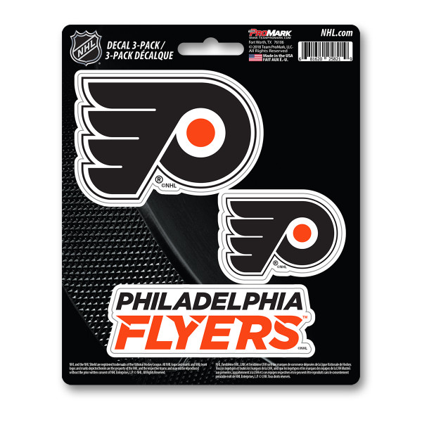 Philadelphia Flyers Decal 3-pk 3 Various Logos / Wordmark