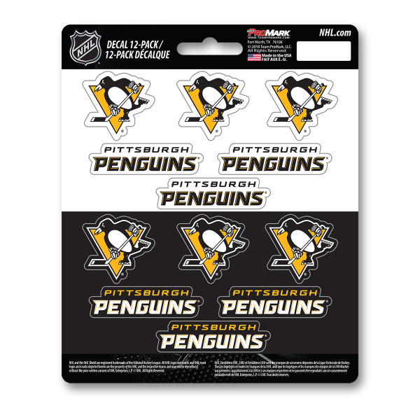 Pittsburgh Penguins Mini Decal 12-pk 12 Various Logos / Wordmark