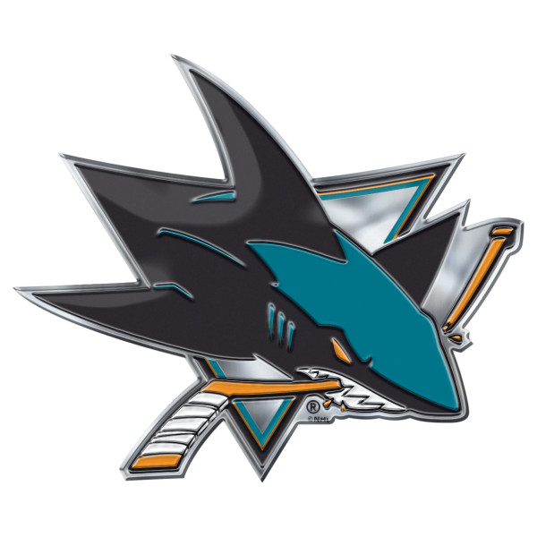 San Jose Sharks Embossed Color Emblem "Sharks" Logo