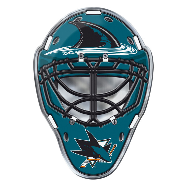 San Jose Sharks Embossed Helmet Emblem Hockey Mask with Primary Logo
