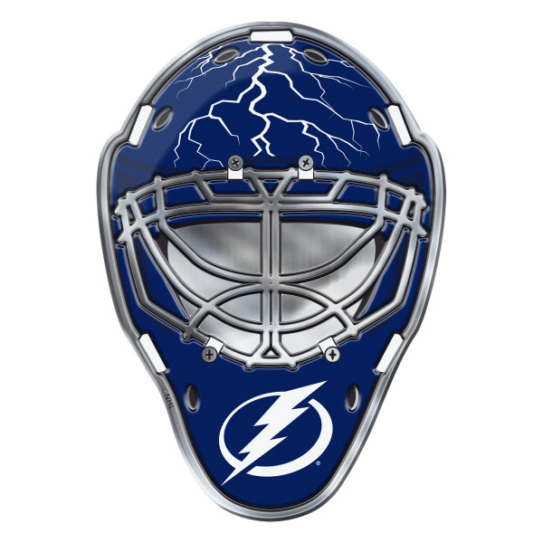 Tampa Bay Lightning Embossed Helmet Emblem Hockey Mask with Primary Logo