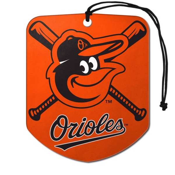 Baltimore Orioles Air Freshener 2-pk "Oriole Bird Head" Primary Logo & Wordmark