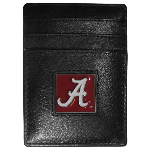 Alabama Crimson Tide Leather Money Clip/Cardholder Packaged in Gift Box