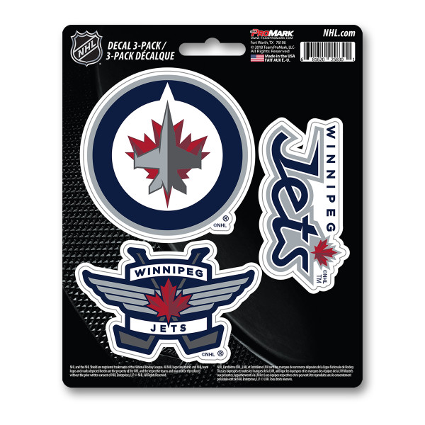 Winnipeg Jets Decal 3-pk 3 Various Logos / Wordmark