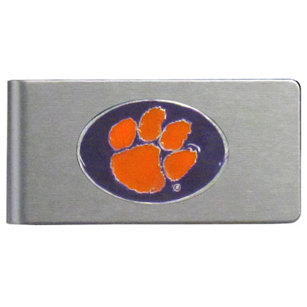 Clemson Tigers Brushed Metal Money Clip