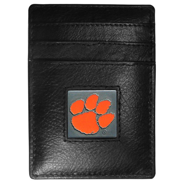 Clemson Tigers Leather Money Clip/Cardholder