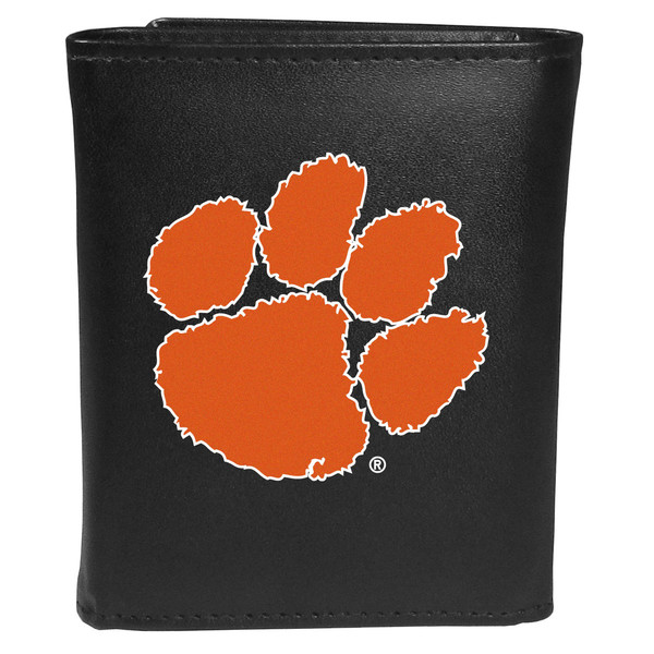 Clemson Tigers Leather Tri-fold Wallet, Large Logo