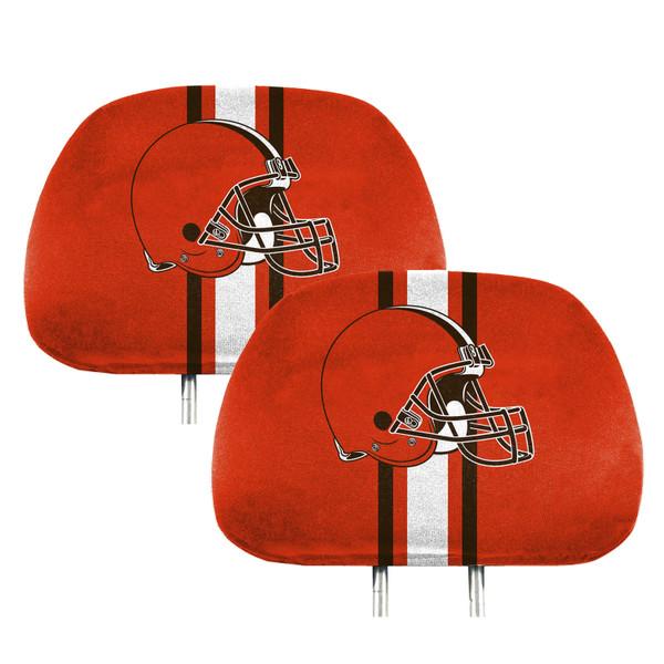 Cleveland Browns Printed Headrest Cover Browns Primary Logo Orange & Brown
