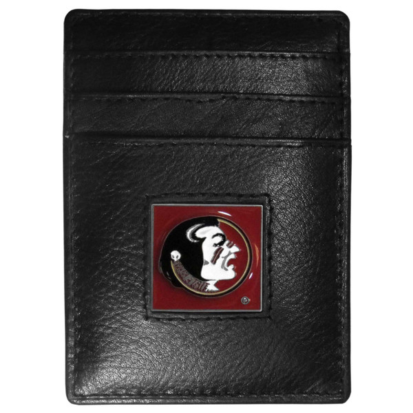 Florida St. Seminoles Leather Money Clip/Cardholder Packaged in Gift Box