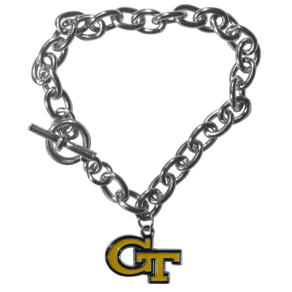 Georgia Tech Yellow Jackets Charm Chain Bracelet
